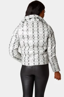 BuddyLove Clothing Label Outerwear*Addison Puffer Jacket - White Snake