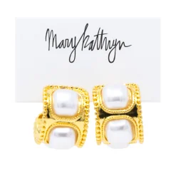 Mary Kathryn Design Jewelry | Bride To Be Dresses*Aimee Gold Pearl Hoops