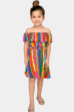 BuddyLove Clothing Label Tween | Tween + Girls*Ainsley Girl's Top and Skirt Set - Rainbow Bright