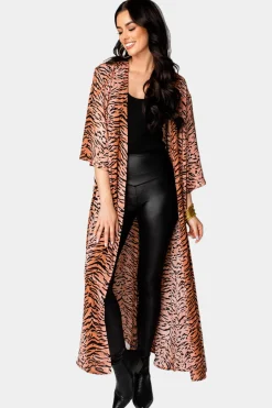 BuddyLove Clothing Label Outerwear*Alix Maxi Length Duster - Siberian Tiger