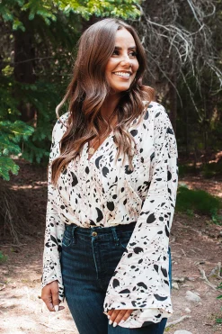 BuddyLove Clothing Label Tops*Ariana Kimono Sleeve Bodysuit - Madagascar