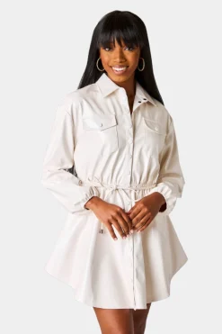 BuddyLove Clothing Label Long Sleeve Dresses | Bride To Be Dresses*Ariella Button Up Mini Dress -