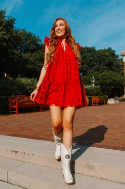 BuddyLove Clothing Label Sleeveless Dresses | Brunch Dresses*Aubrey Ruffle Shoulder Short Dress -