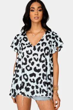 BuddyLove Clothing Label Tops*Avril Flutter Sleeve V-Neck Top -