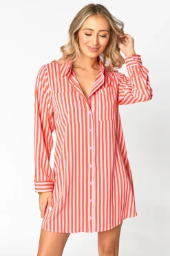 BuddyLove Clothing Label Tops | Long Sleeve Dresses*Beau Mini Shirt Dress - Sun Glow