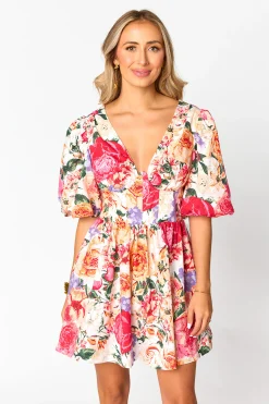 BuddyLove Clothing Label Short Sleeve Dresses | Vacation Dresses*Bonnie Puff Sleeve Mini Dress - Love Story