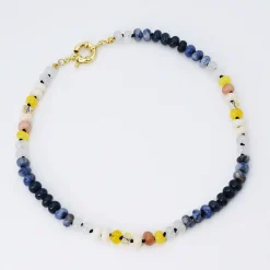 Treasure Jewels, Inc. Jewelry*Brooke Navy Gold Gemstone Necklace