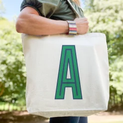 CB Studio Home & Gift*Canvas Tote - Single Initial - Navy Green - NEW!