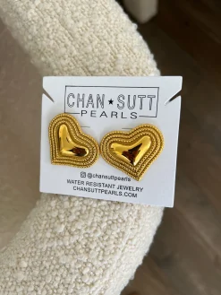 Chansuttpearls Jewelry*CHUNKY HEART EARRINGS