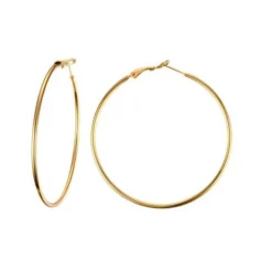 Idlewild Everyday Jewelry*Classic Large Everyday Hoops in Gold-Plated Steel