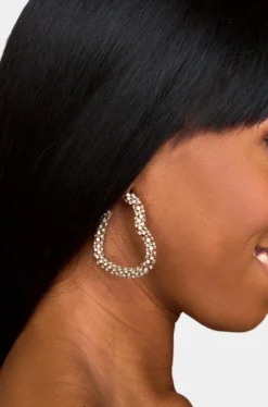 Treasure Jewels Jewelry*Crystal Heart Earrings - Gold