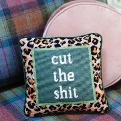 Furbish Studio Home & Gift*Cut The Shit Needlepoint Pillow