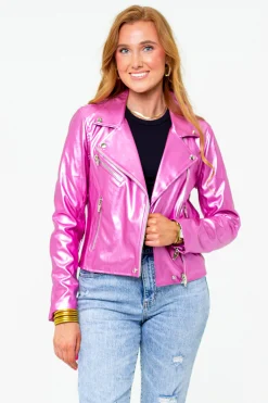 BuddyLove Clothing Label Outerwear*Dani Vegan Leather Jacket - Magenta
