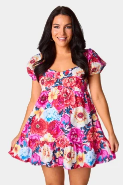 BuddyLove Clothing Label Short Sleeve Dresses | Bump Friendly*Diego Babydoll Mini Dress - Jubilee
