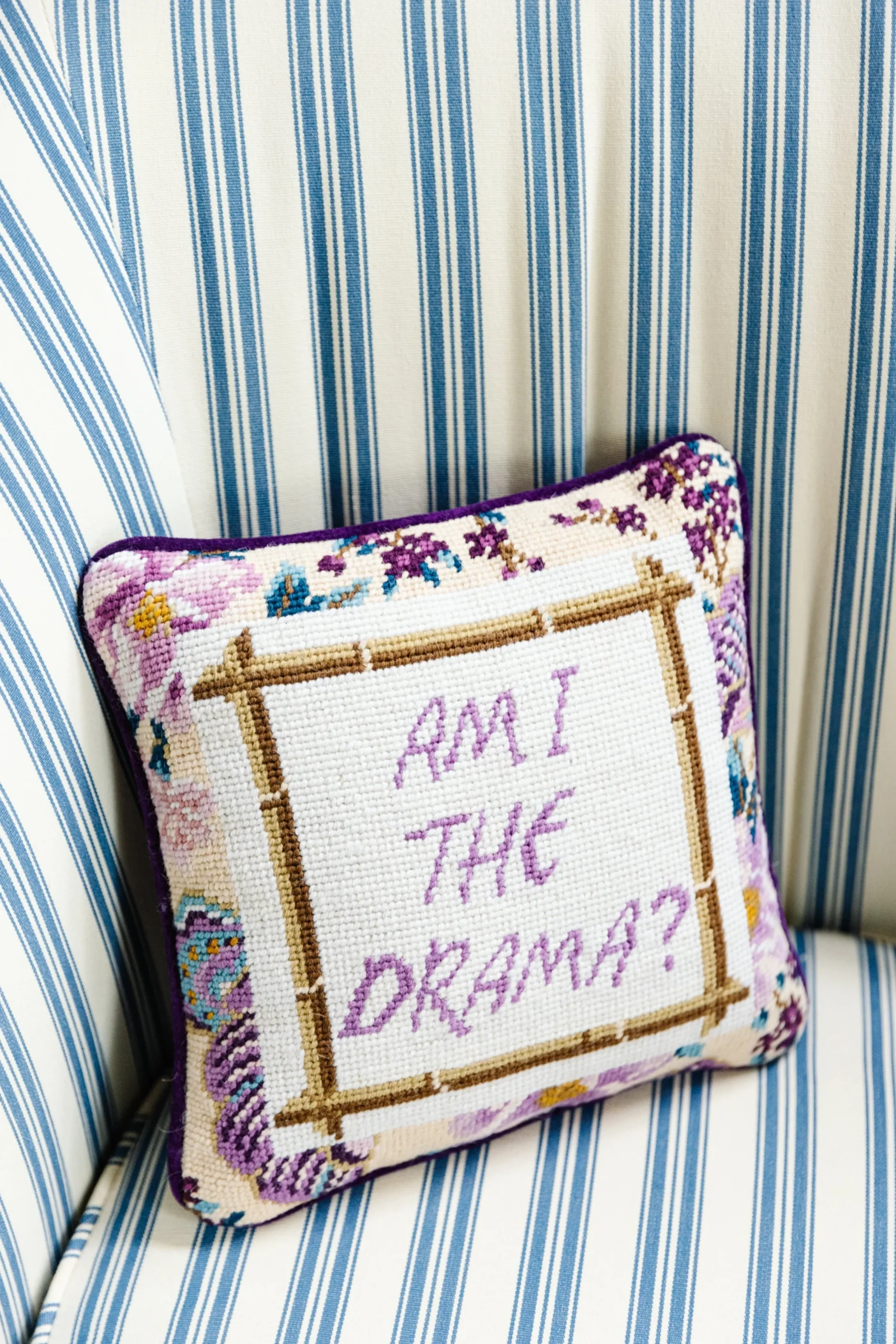 Furbish Studio Home & Gift*Drama Needlepoint Pillow