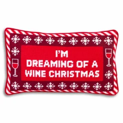 Furbish Studio Home & Gift*Dreaming of Wine Needlepoint Pillow