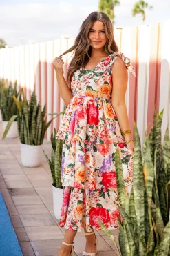 BuddyLove Clothing Label Sleeveless Dresses | Brunch Dresses*Drew Tiered Midi Dress - Love Story