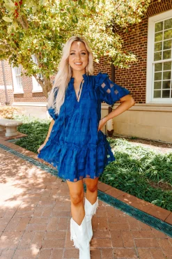 BuddyLove Clothing Label Short Sleeve Dresses | Wedding Guest*Ensley Short Dress - Navy