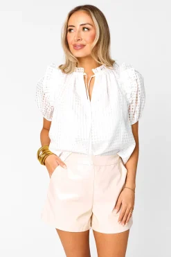 BuddyLove Clothing Label Tops | Bride To Be Dresses*Essie Ruffle Short Sleeve Top -