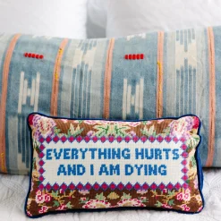 Furbish Studio Home & Gift*Everything Hurts Needlepoint Pillow