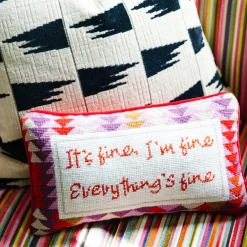 Furbish Studio Home & Gift*Everything's Fine Needlepoint Pillow