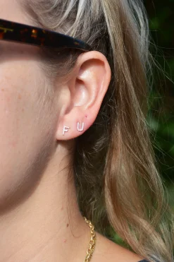 Mary Kathryn Design Jewelry*F U Rhinestone Studs