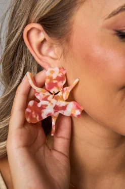 Linny Co Jewelry*Fawna Statement Earrings - Flamingo Peach