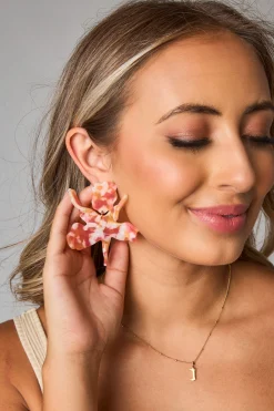 Linny Co Jewelry*Fawna Statement Earrings - Flamingo Peach