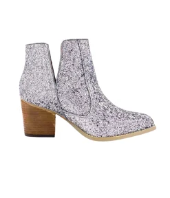 Naughty Monkey Shoes*Fiera Glitter Booties in Pewter