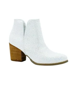 Naughty Monkey Shoes*Fiera Glitter Booties in White