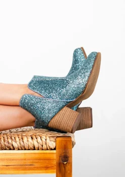 Naughty Monkey Shoes*Fiera Glitter Booties in Blue