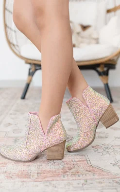 Naughty Monkey Shoes*Fiera Glitter Booties in Multi