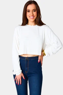 BuddyLove Clothing Label Tops*Frannie Long Sleeve Crop Top - Cotton