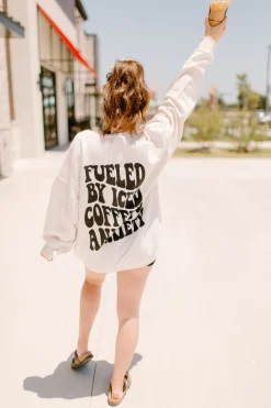Shop Karma Tees Tops*Fueled by iced coffee and anxiety Graphic Tee