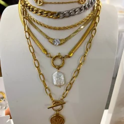 Chansuttpearls Jewelry*GOLD + SILVER CHAIN NECKLACE