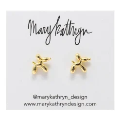 Mary Kathryn Design Jewelry*Gold Balloon Dog Studs