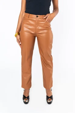 BuddyLove Clothing Label Bottoms*Gomez Vegan Leather Pants - Camel