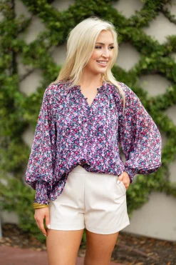 BuddyLove Clothing Label Tops*Haddie Long Sleeve Blouse - Passion Punch