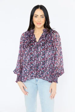 BuddyLove Clothing Label Tops*Haddie Long Sleeve Blouse - Passion Punch