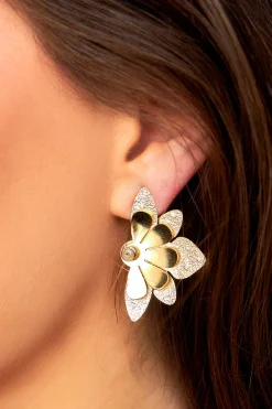 Treasure Jewels Jewelry*Half Margarita Stud Earrings - Gold
