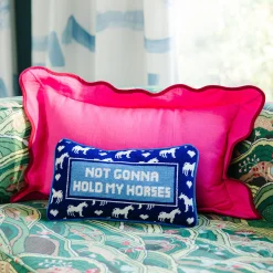 Furbish Studio Home & Gift*Hold My Horses Needlepoint Pillow