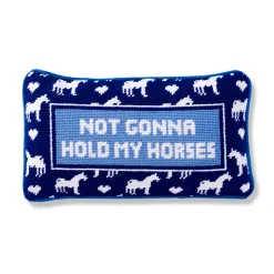 Furbish Studio Home & Gift*Hold My Horses Needlepoint Pillow