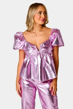 BuddyLove Clothing Label Tops*Houston Puff Sleeve Top - Ballet Slipper