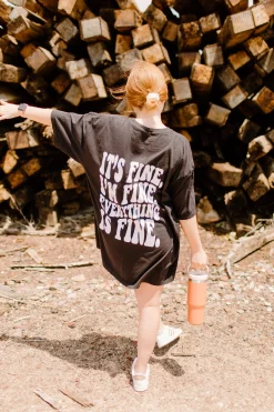 Shop Karma Tees Tops*It's Fine Graphic Tee