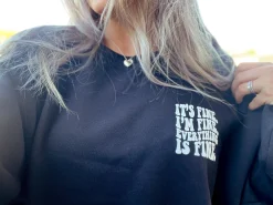 Shop Karma Tees Tops*It's Fine, I'm Fine Graphic Crewneck