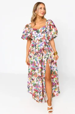 BuddyLove Clothing Label Short Sleeve Dresses | Brunch Dresses*Jacqueline Sweetheart Neckline Midi Dress - Wild Indigo