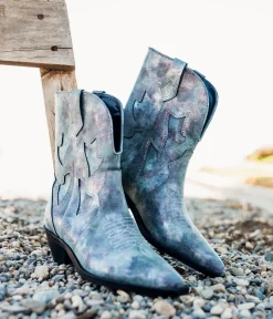 Naughty Monkey Shoes*Jersey Metallic Boot in Blue