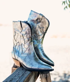 Naughty Monkey Shoes*Jersey Metallic Boot in Silver