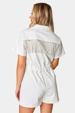 BuddyLove Clothing Label Rompers | Bride To Be Dresses*Jessie Crystal Fringe Romper -