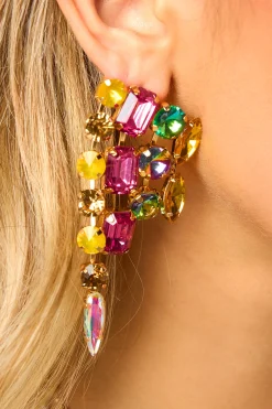 Treasure Jewels Jewelry*Jeweled Statement Earrings - Pastel